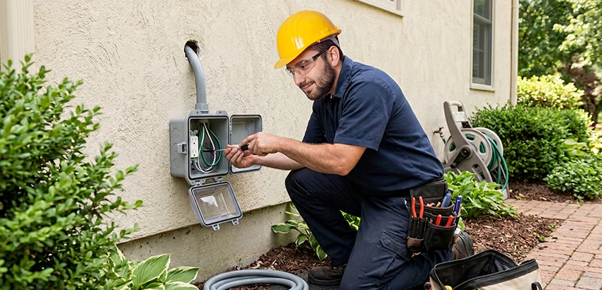 Outdoor Outlet Installation on Vinyl Siding in Colbert